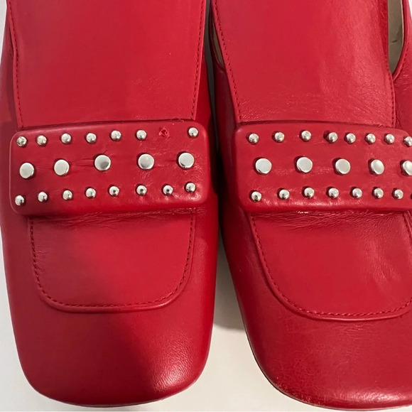 Vera Pelle bagatt  red leather loafers size 38 - Picture 2 of 9